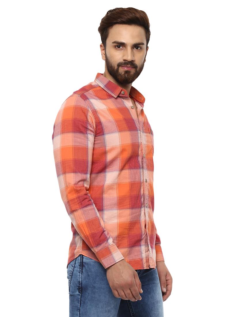 orange cotton casual shirt - 14997212 -  Standard Image - 1