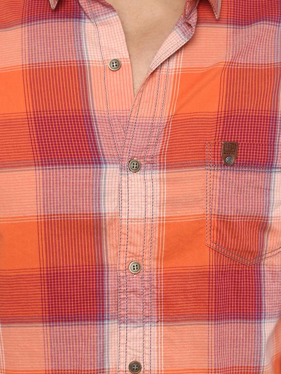 orange cotton casual shirt - 14997212 - Standard Image - 4