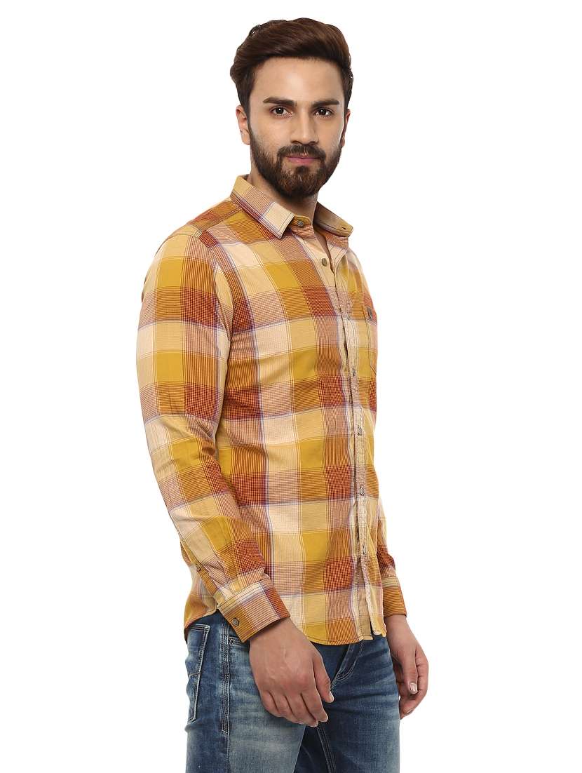 yellow cotton casual shirt - 14997213 - Standard Image - 1
