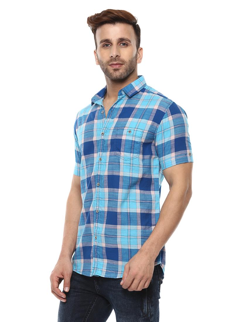 blue cotton casual shirt - 14997214 - Standard Image - 1
