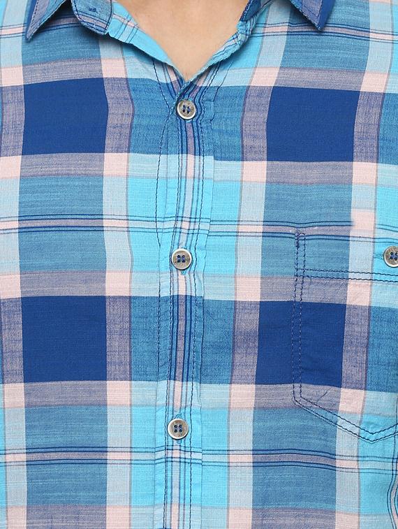 blue cotton casual shirt - 14997214 - Standard Image - 4