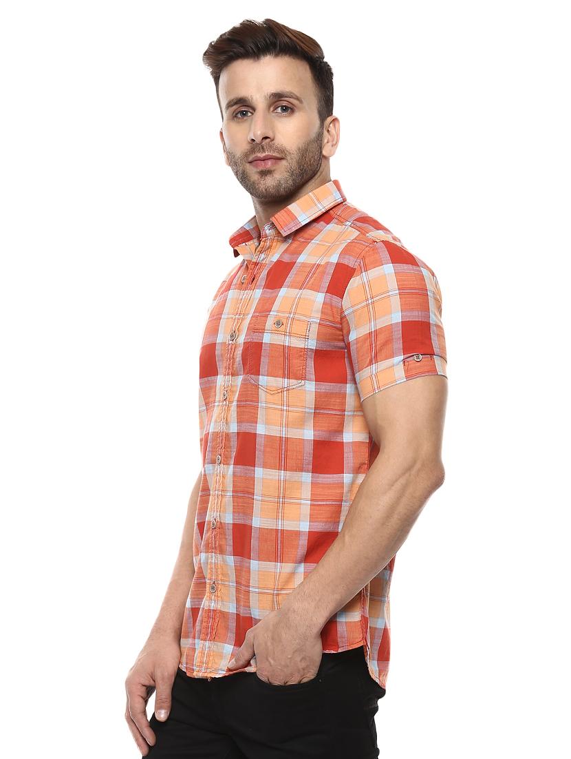 orange cotton casual shirt - 14997215 - Standard Image - 1
