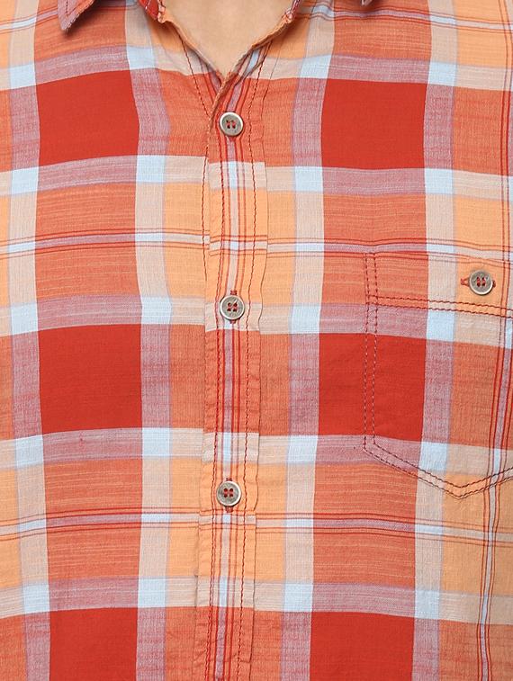 orange cotton casual shirt - 14997215 - Standard Image - 4
