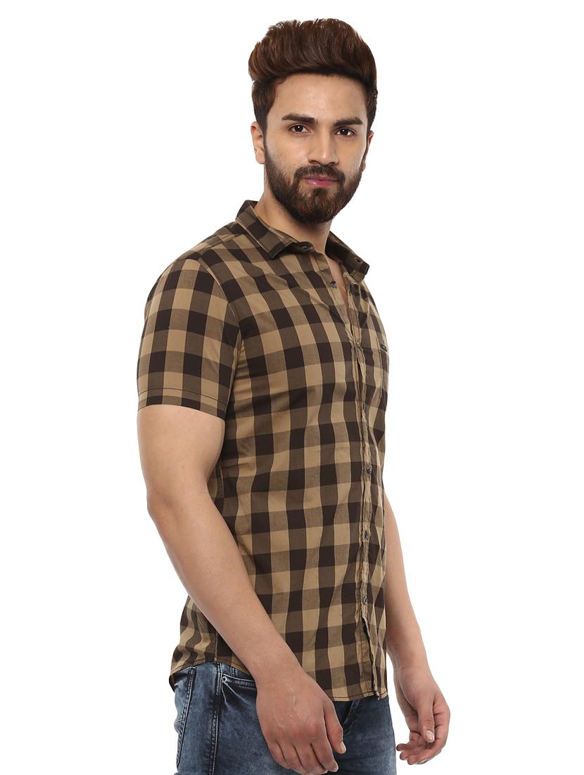 brown cotton casual shirt - 14997216 - Standard Image - 1