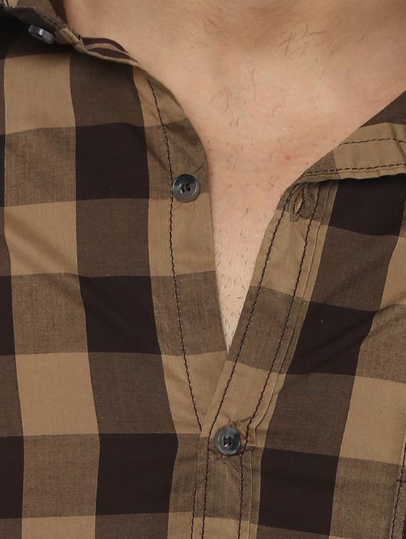 brown cotton casual shirt - 14997216 - Standard Image - 4
