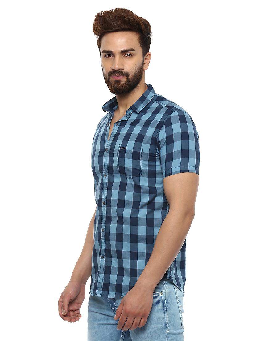 blue cotton casual shirt - 14997217 - Standard Image - 1