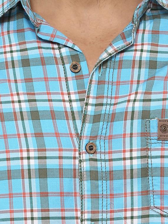 blue cotton casual shirt - 14997220 - Standard Image - 4