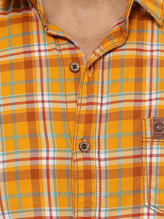 yellow cotton casual shirt - 14997221 - Standard Image - 4