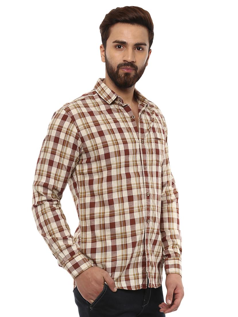 brown cotton casual shirt - 14997222 - Standard Image - 1