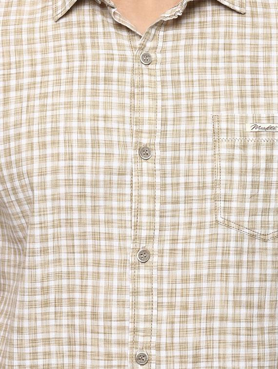 beige cotton casual shirt - 14997224 - Standard Image - 4