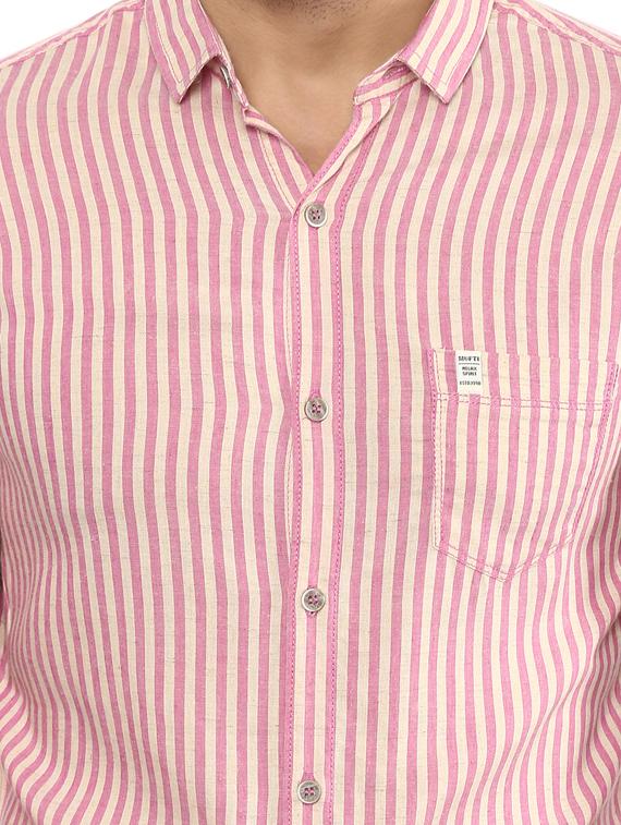 pink cotton casual shirt - 14997234 - Standard Image - 4