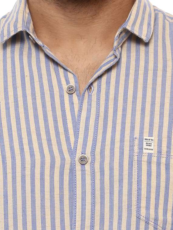 blue cotton casual shirt - 14997235 -  Standard Image - 4