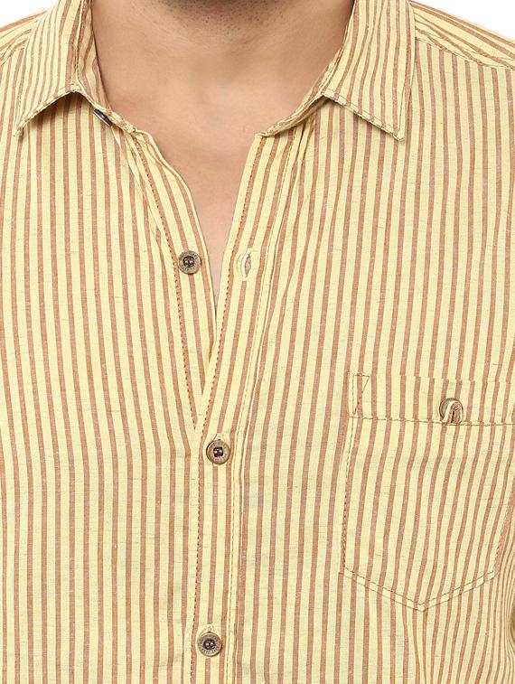 yellow cotton casual shirt - 14997237 - Standard Image - 4
