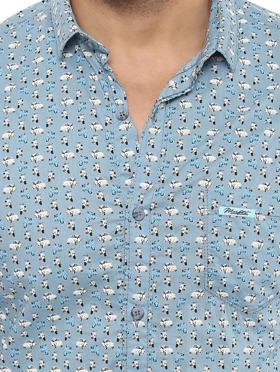 blue cotton casual shirt - 14997254 - Standard Image - 4