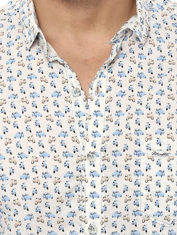 off white cotton casual shirt - 14997255 - Standard Image - 4