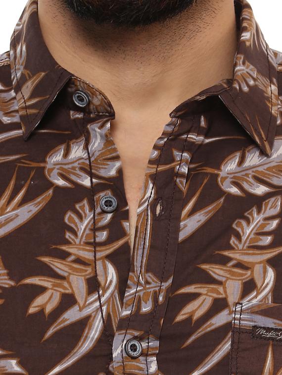brown cotton casual shirt - 14997263 - Standard Image - 4