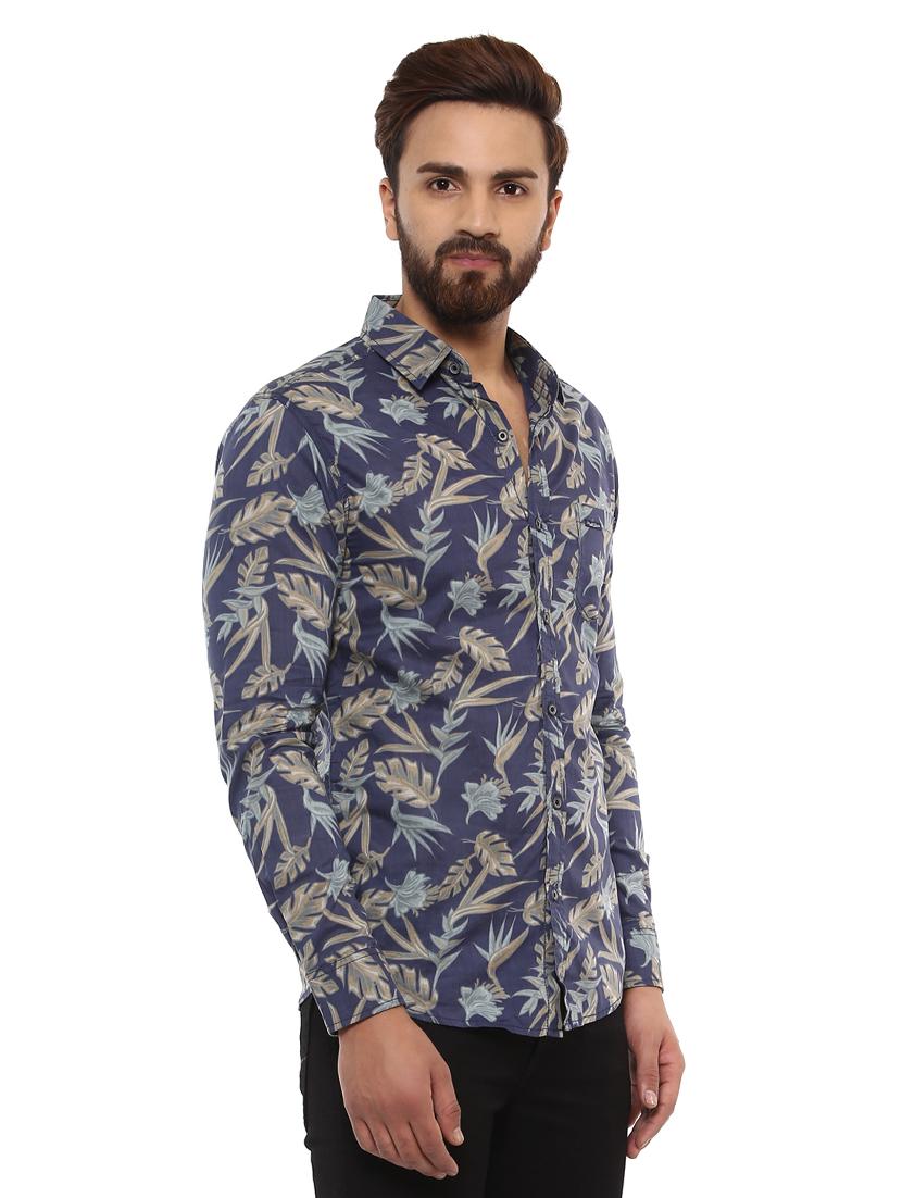 navy blue cotton casual shirt - 14997264 - Standard Image - 1