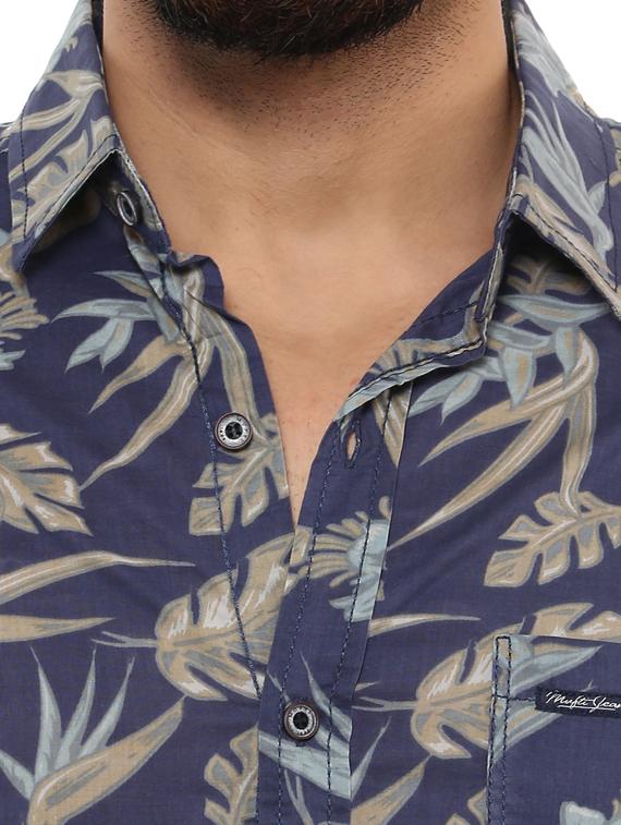 navy blue cotton casual shirt - 14997264 - Standard Image - 4