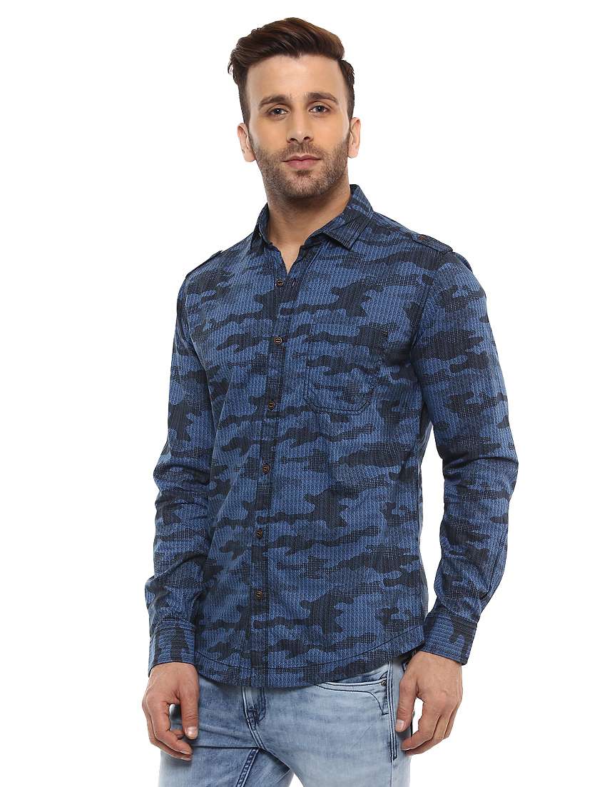 blue cotton casual shirt - 14997274 -  Standard Image - 1