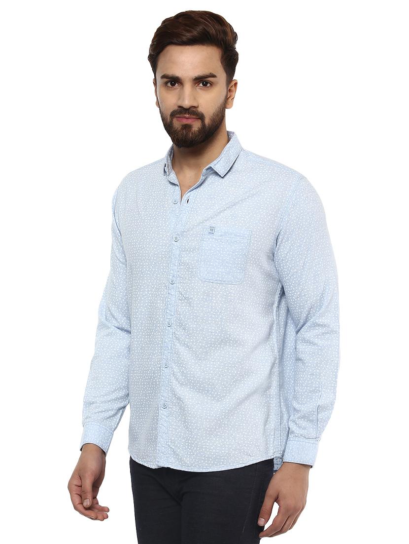 light blue cotton casual shirt - 14997345 - Standard Image - 1