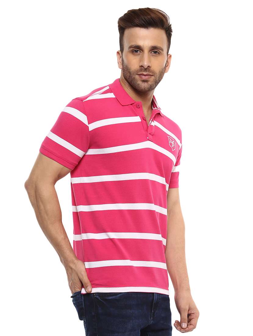 pink cotton polo t-shirt - 14997366 - Standard Image - 1