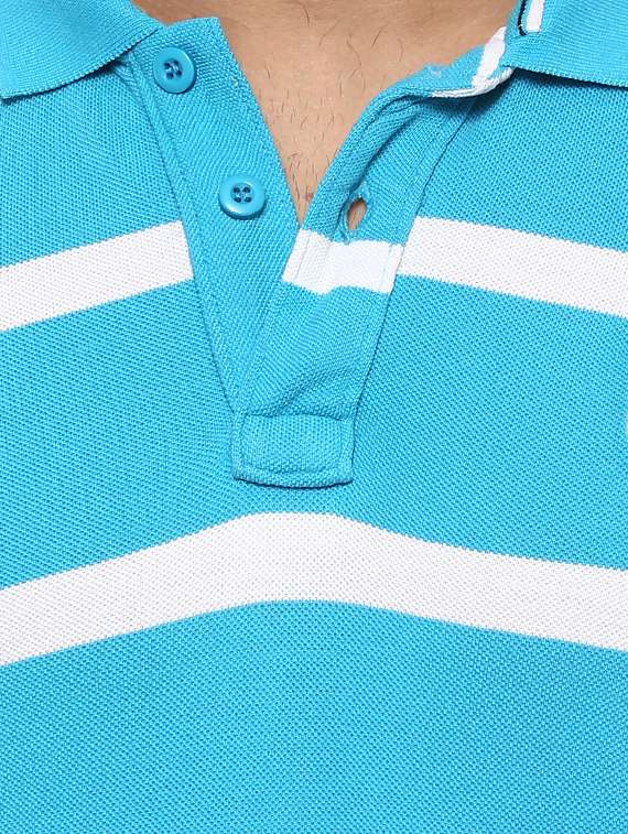 light blue striped polo t-shirt - 14997367 - Standard Image - 4