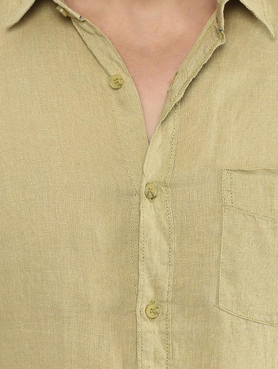green linen casual shirt - 14997368 - Standard Image - 4