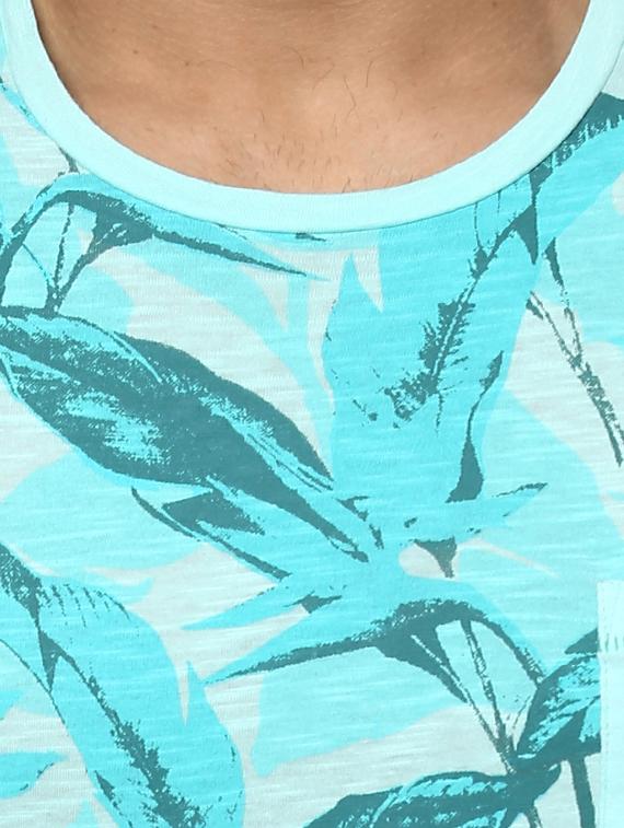 turquoise cotton all over print tshirt - 14997372 - Standard Image - 4