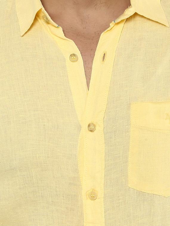 yellow linen casual shirt - 14997375 - Standard Image - 4