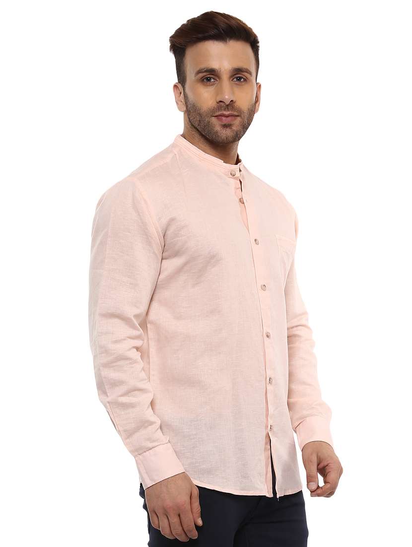 pink linen casual shirt - 14997390 -  Standard Image - 1