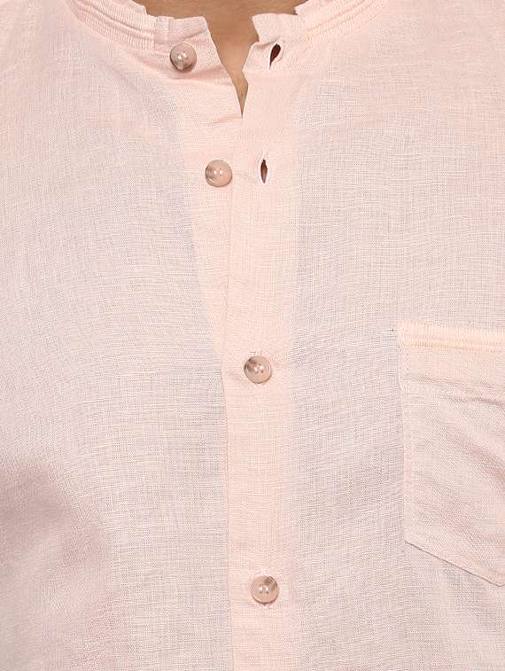 pink linen casual shirt - 14997390 -  Standard Image - 4