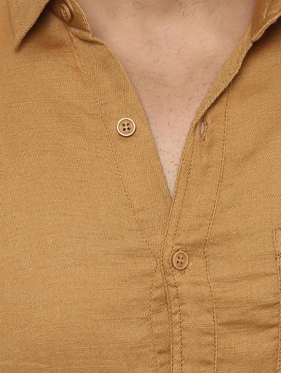 beige cotton casual shirt - 14997414 - Standard Image - 4