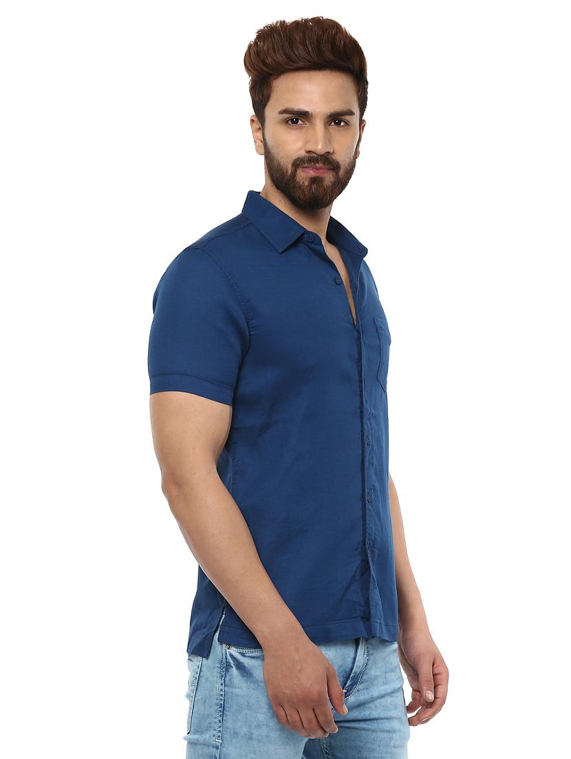 blue cotton casual shirt - 14997417 -  Standard Image - 1