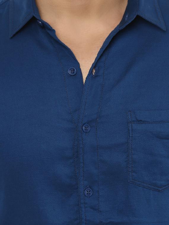 blue cotton casual shirt - 14997417 - Standard Image - 4