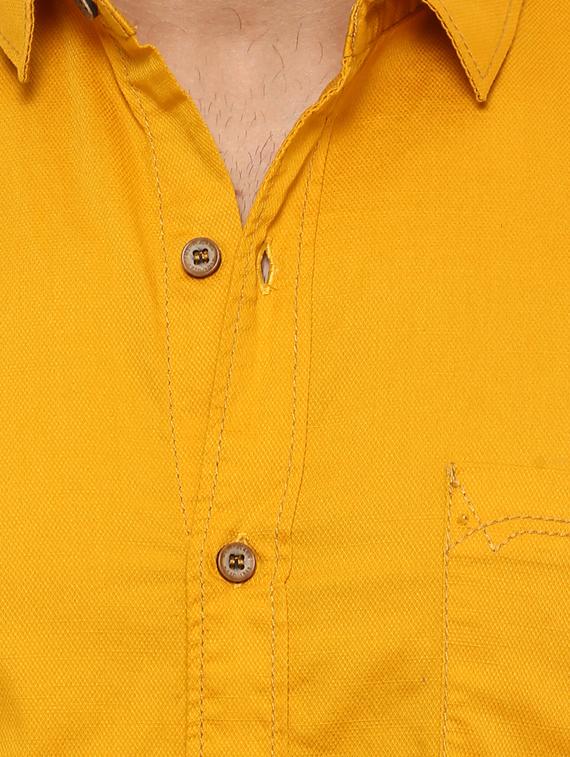 yellow cotton casual shirt - 14997433 - Standard Image - 4