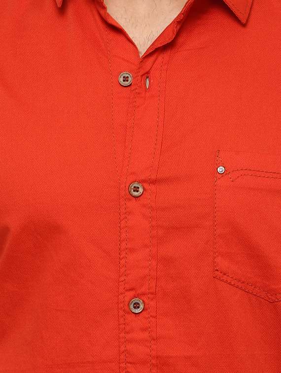 orange cotton casual shirt - 14997435 - Standard Image - 4