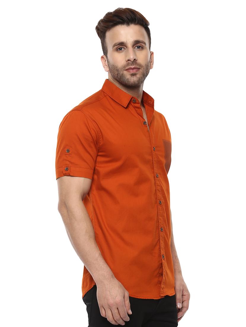 orange cotton casual shirt - 14997454 - Standard Image - 1