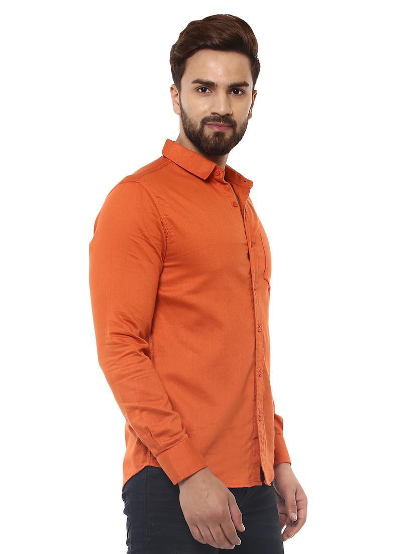 orange cotton casual shirt - 14997461 - Standard Image - 1