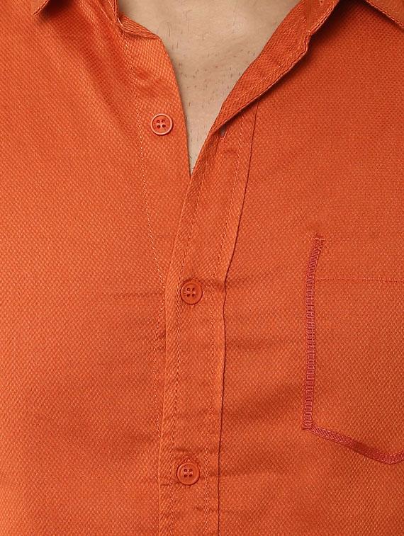 orange cotton casual shirt - 14997461 - Standard Image - 4