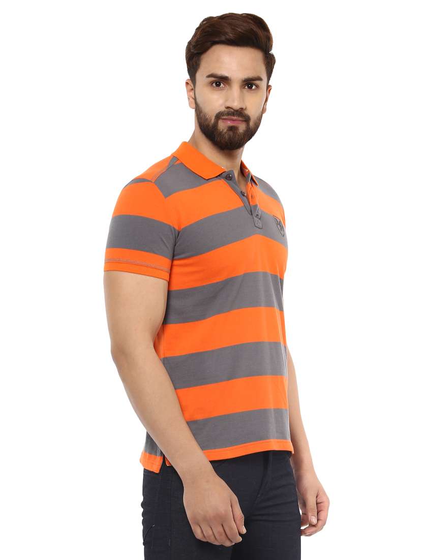 orange cotton striped t-shirt - 14997470 -  Standard Image - 1