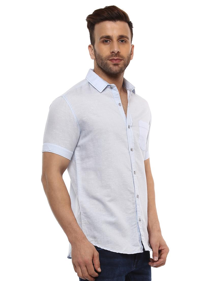 light blue linen casual shirt - 14997506 - Standard Image - 1