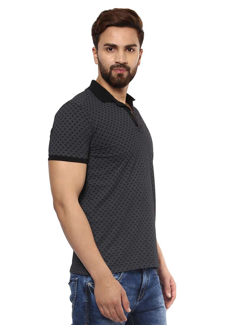 black cotton all over print tshirt - 14997509 -  Standard Image - 1