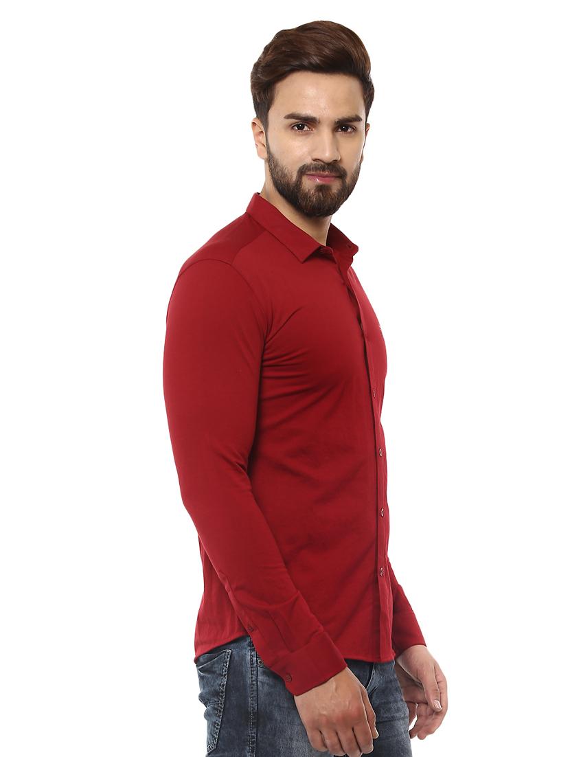 red cotton casual shirt - 14997515 - Standard Image - 1