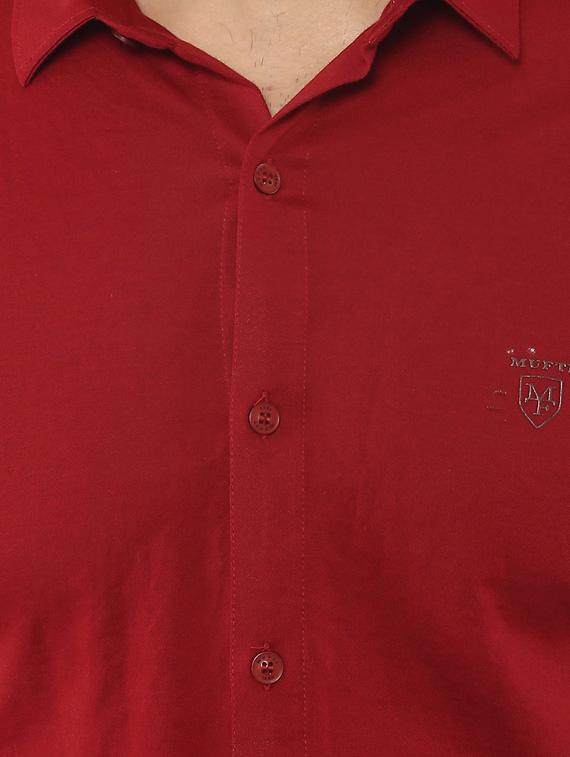 red cotton casual shirt - 14997515 - Standard Image - 4