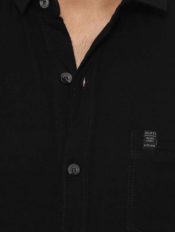 black cotton casual shirt - 14997524 - Standard Image - 4