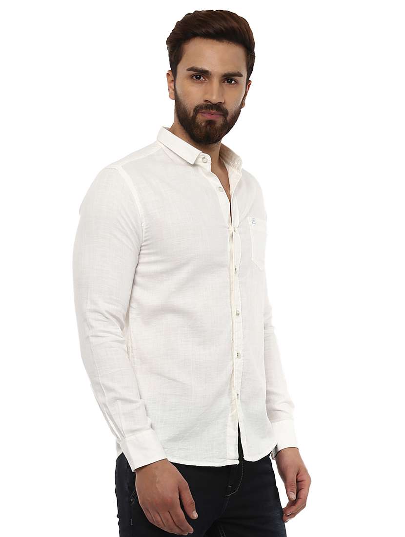white cotton casual shirt - 14997525 - Standard Image - 1