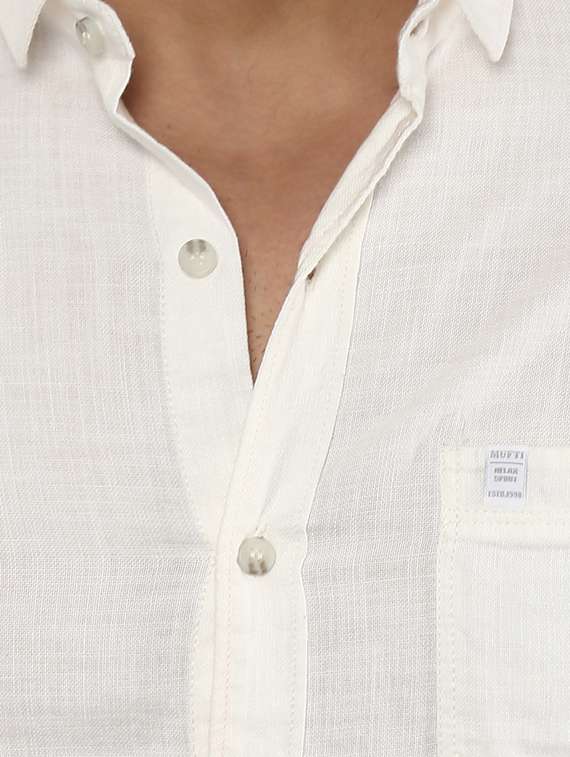 white cotton casual shirt - 14997525 - Standard Image - 4