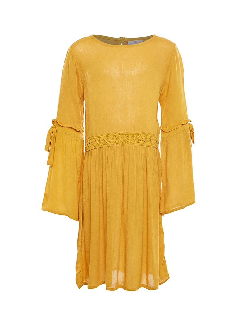 yellow viscose frock - 14997730 - Standard Image - 1