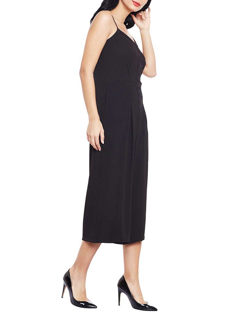 solid black 3/4 jumpsuit - 14997774 -  Standard Image - 1