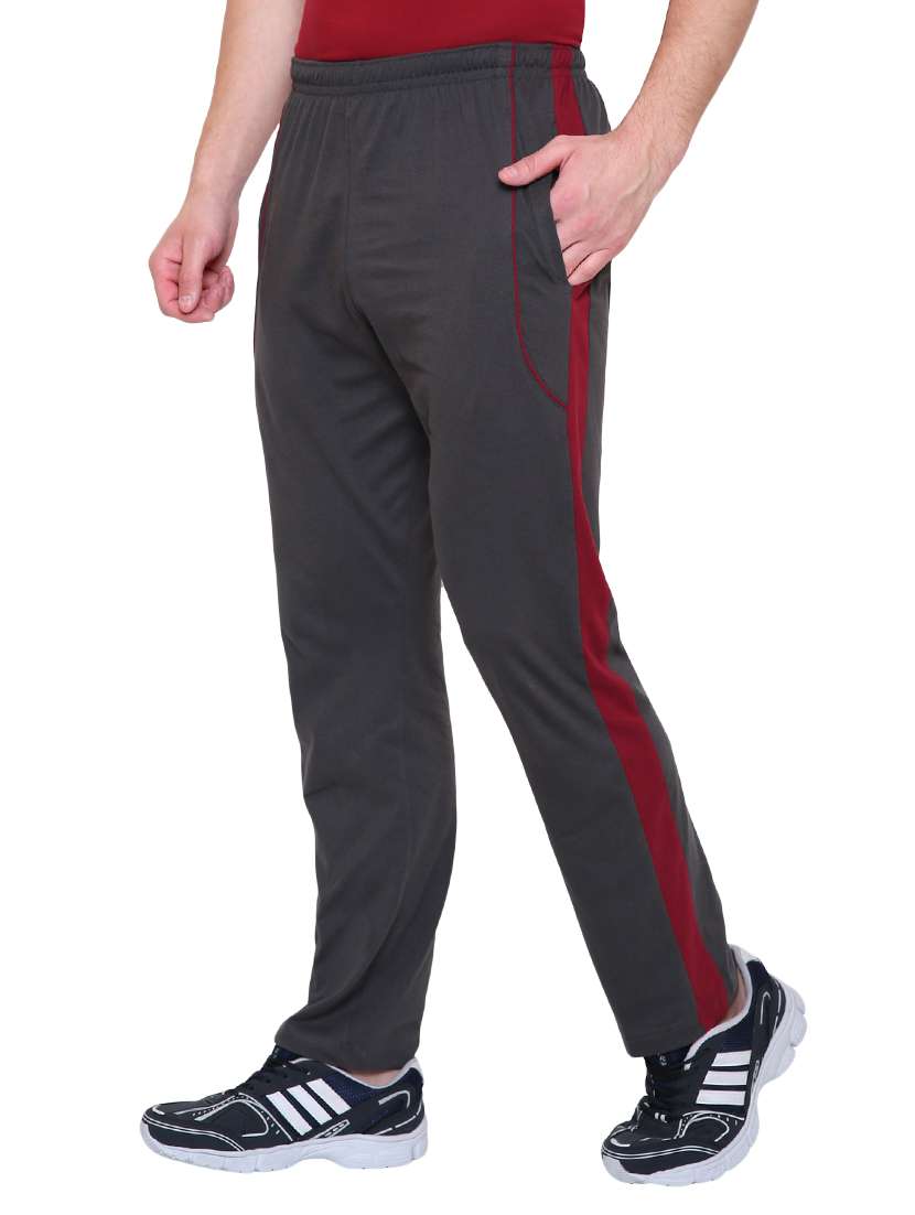 grey cotton  full length track pant - 14999293 -  Standard Image - 1
